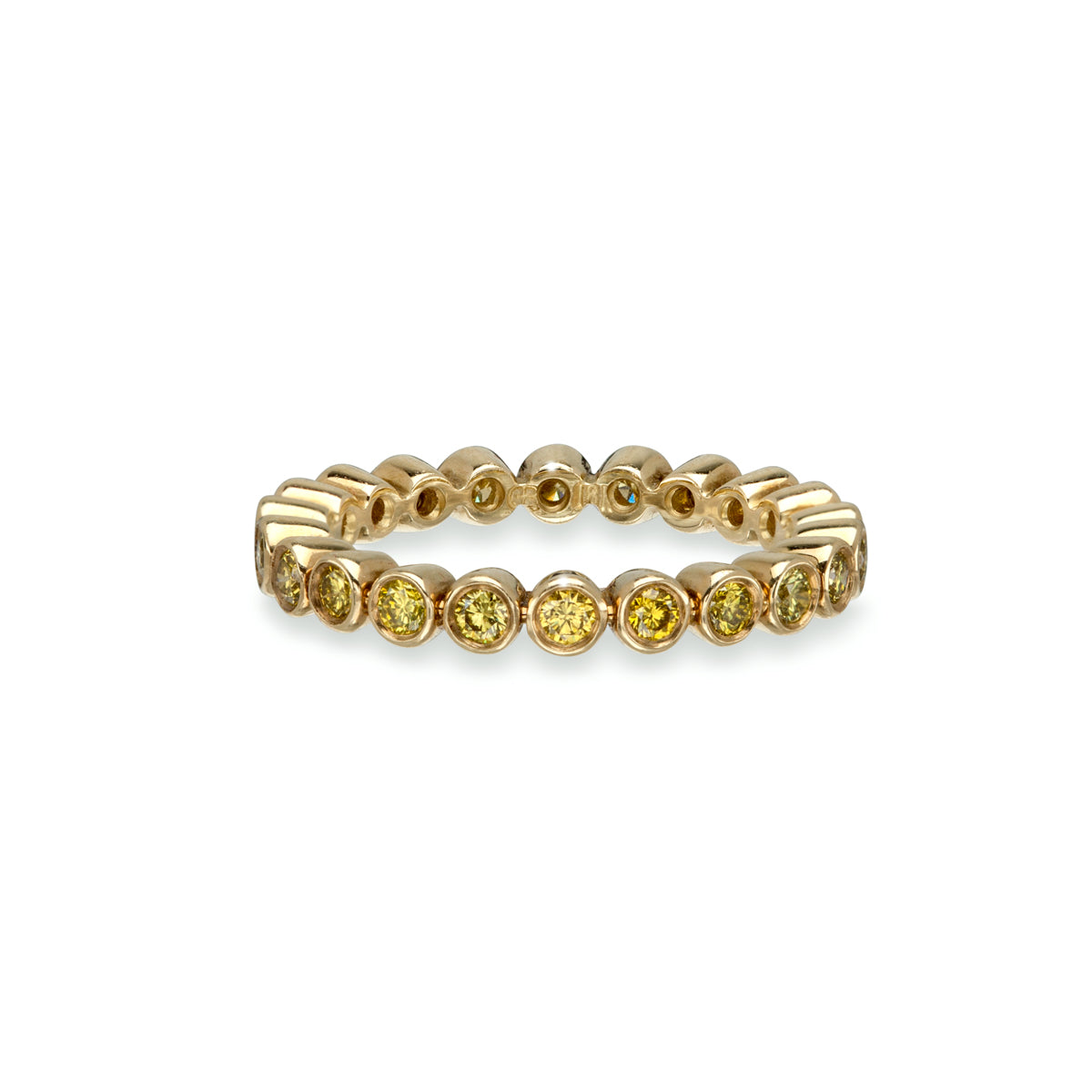 Bague d’Éternité Petite Diamants Jaune Serti Clos