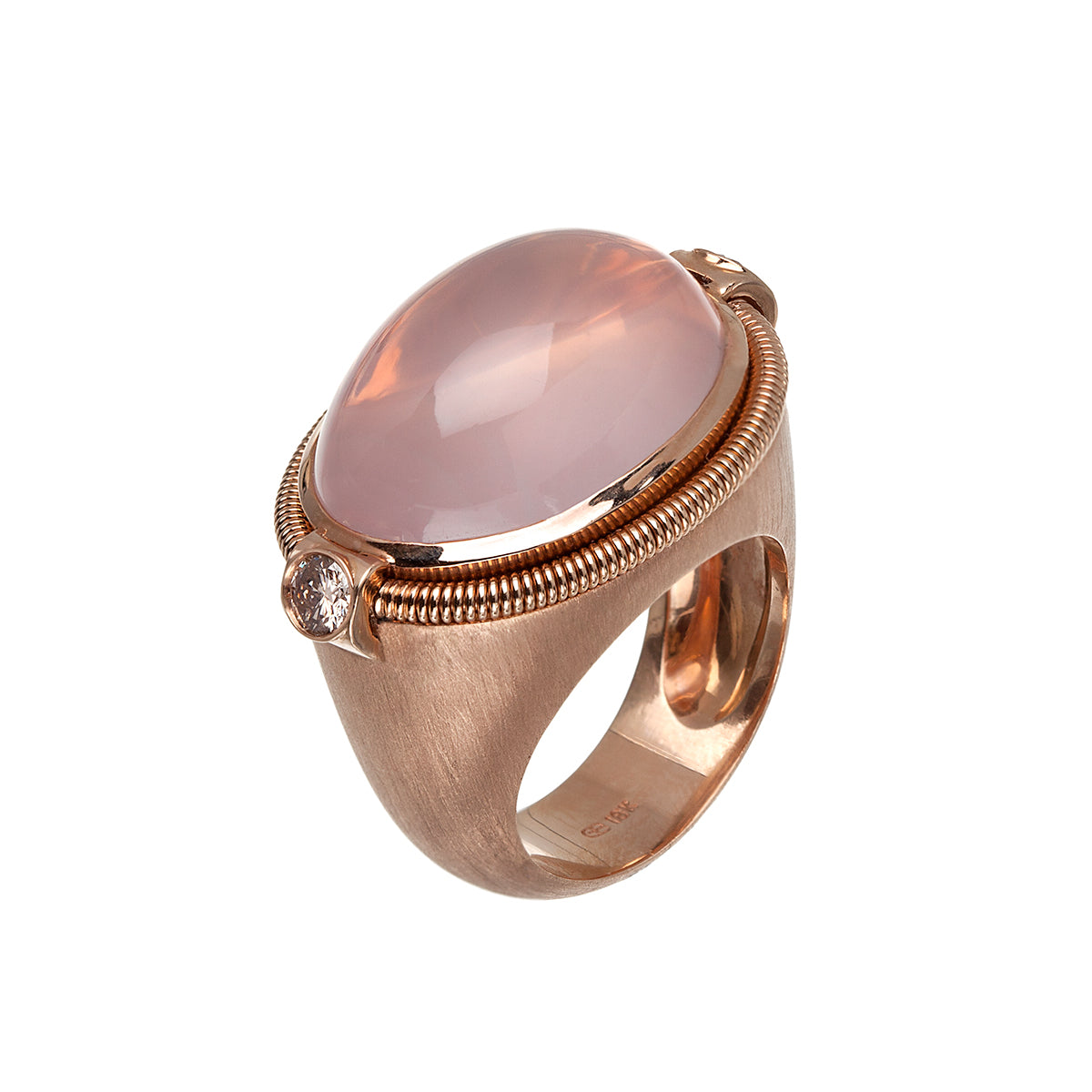 Rose Quartz and Diamond Ring