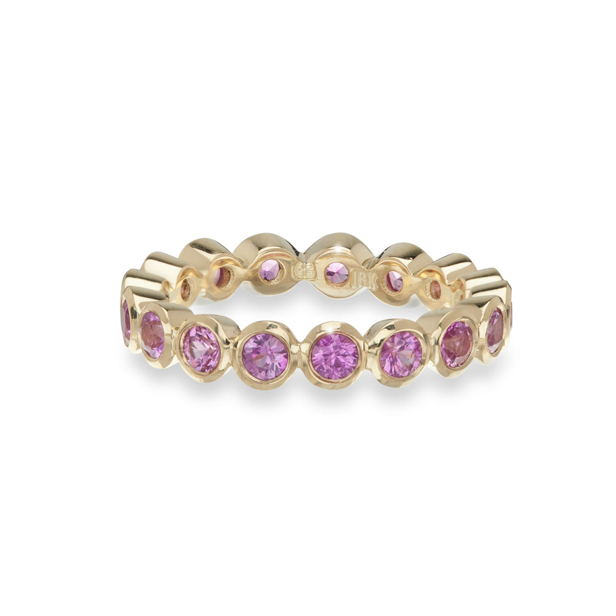 Pink Sapphire Medium Bezel Eternity Ring