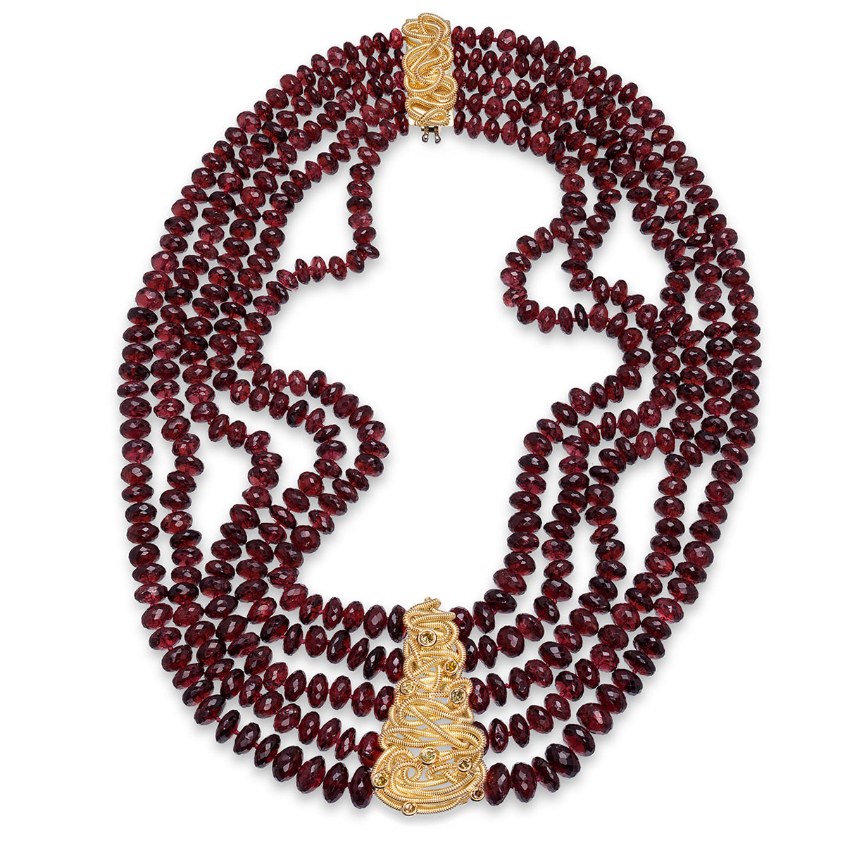 Coil and Garnet Necklace