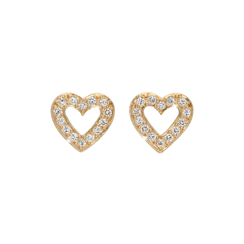 Open Heart Diamond Earrings