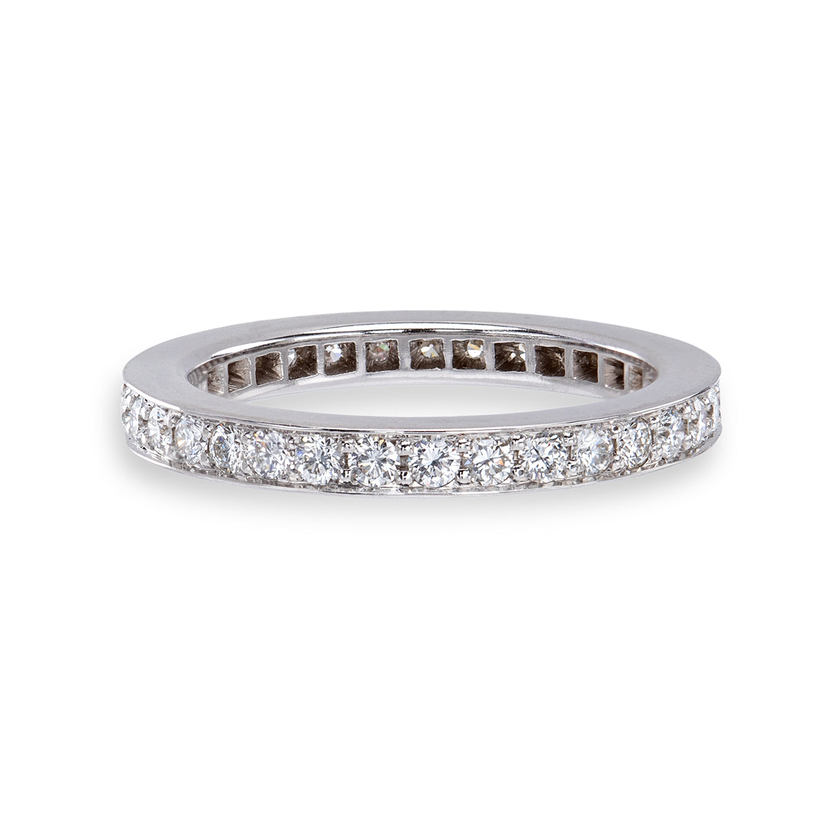 Bague d’Éternité Moyenne Avec Diamants Pavés