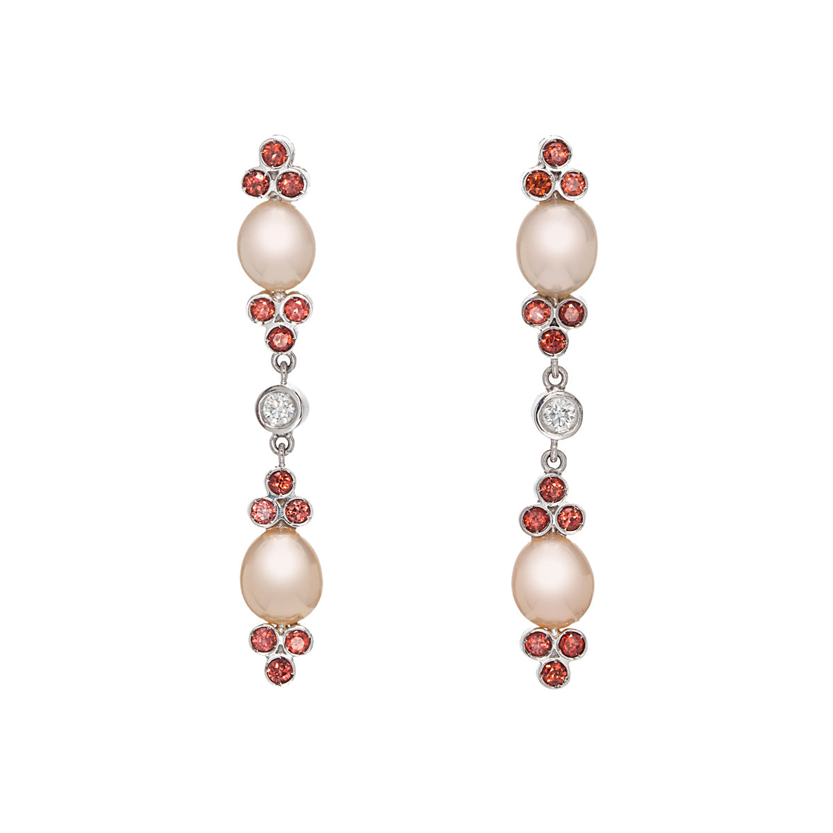 Pearl and Garnet Earrings