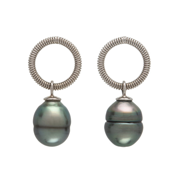 Pearl  & Coil Single Loop Earrings