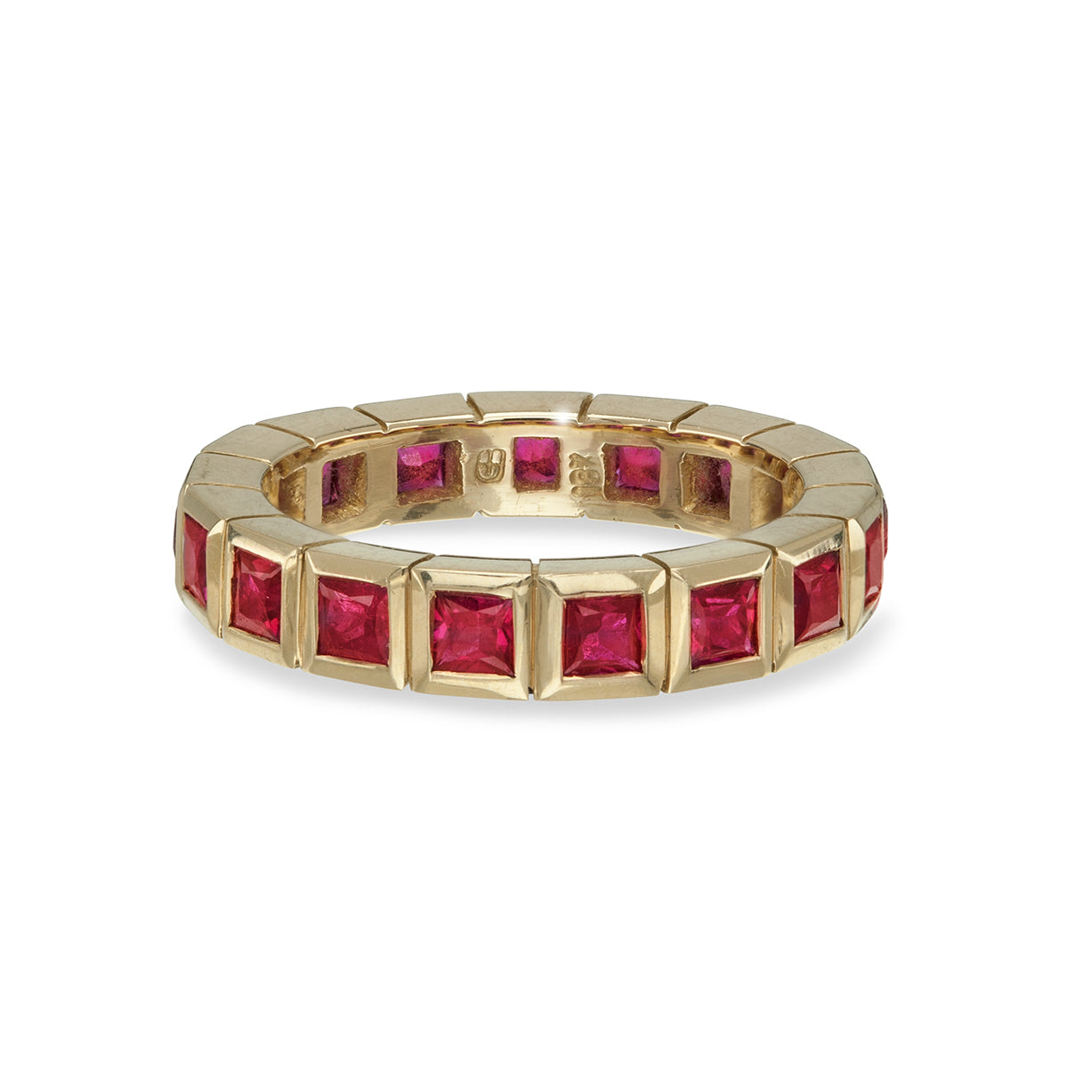 Ruby Square Bezel Eternity Ring