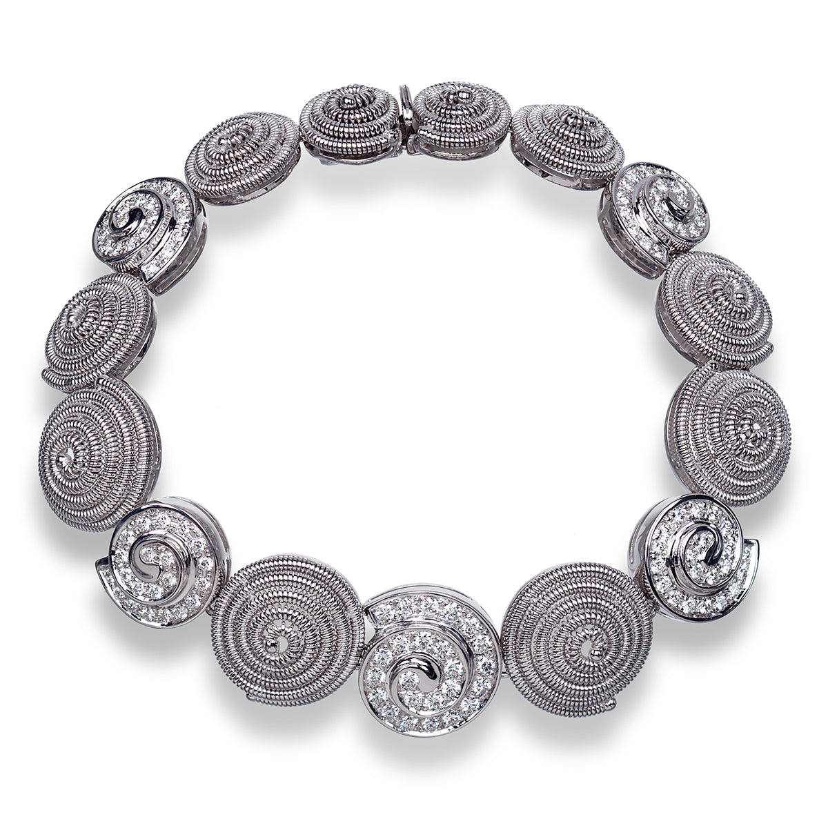 Bracelet Serpentine et Diamants en Tourbillon