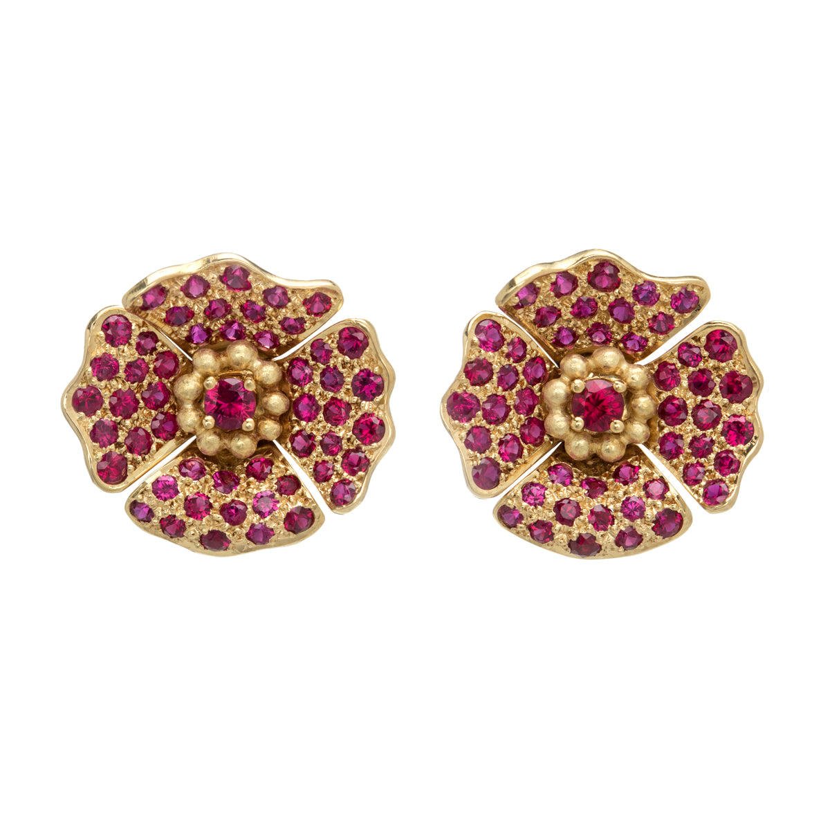 Boucles d’oreilles Rubis Coquelicot