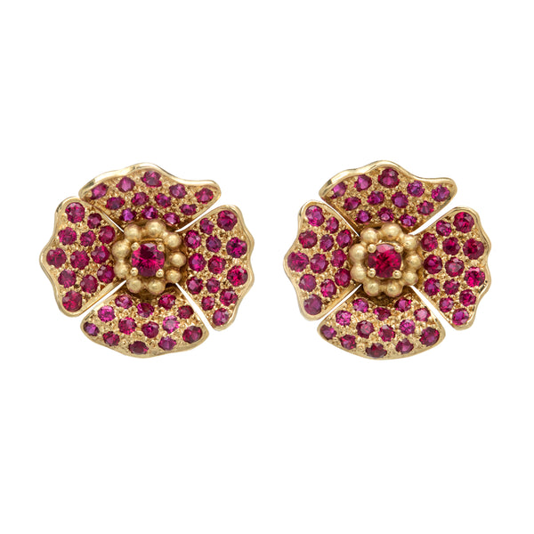 Ruby Poppy Earrings