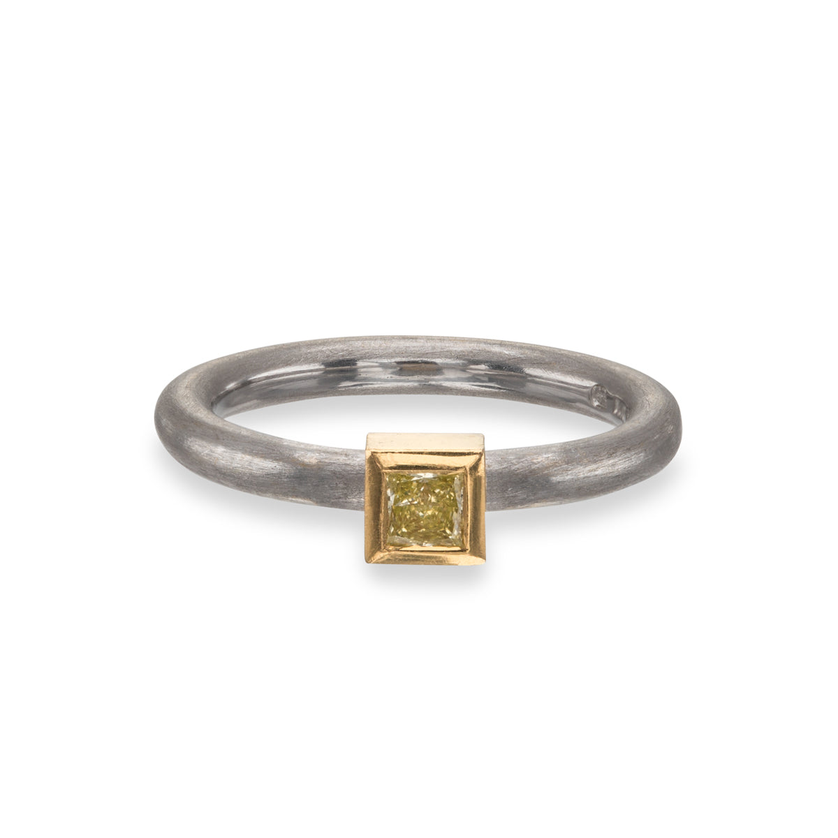 Yellow Diamond Platinum Ring