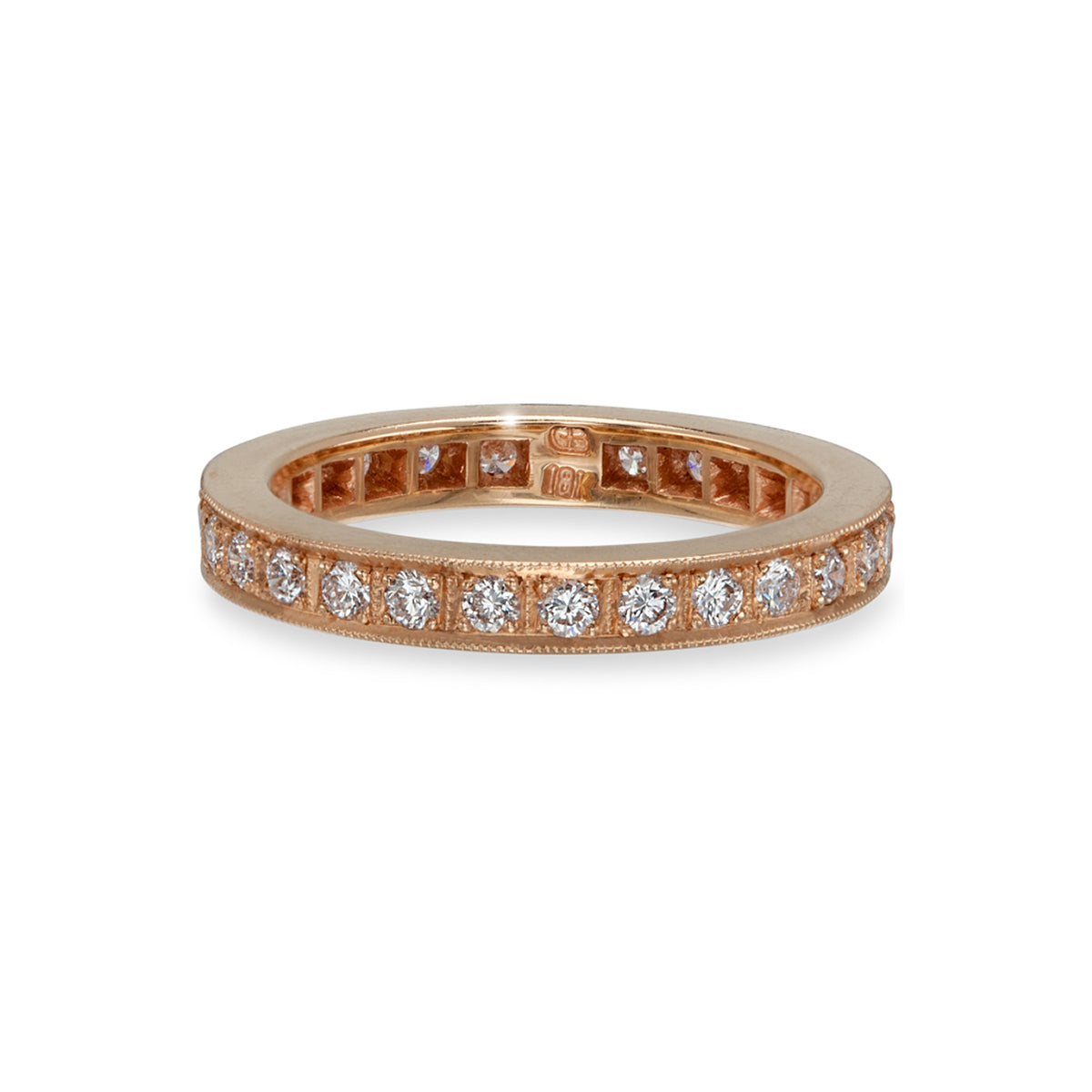 Diamond Narrow Flat Pavé Eternity Ring