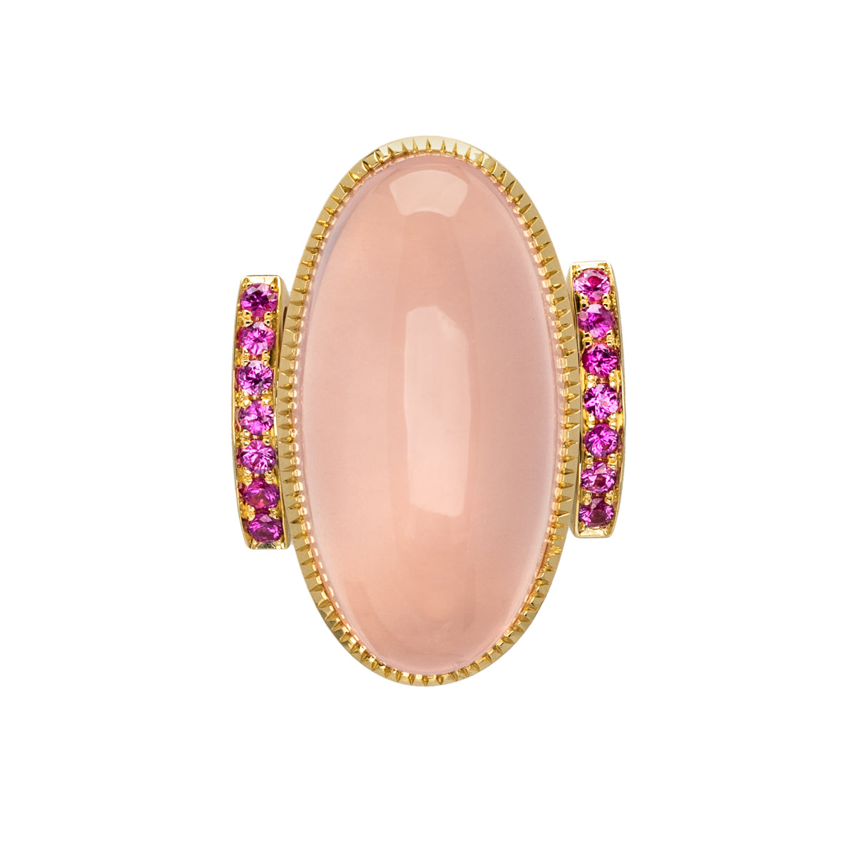 Rose Quartz and Pink Sapphire Ring