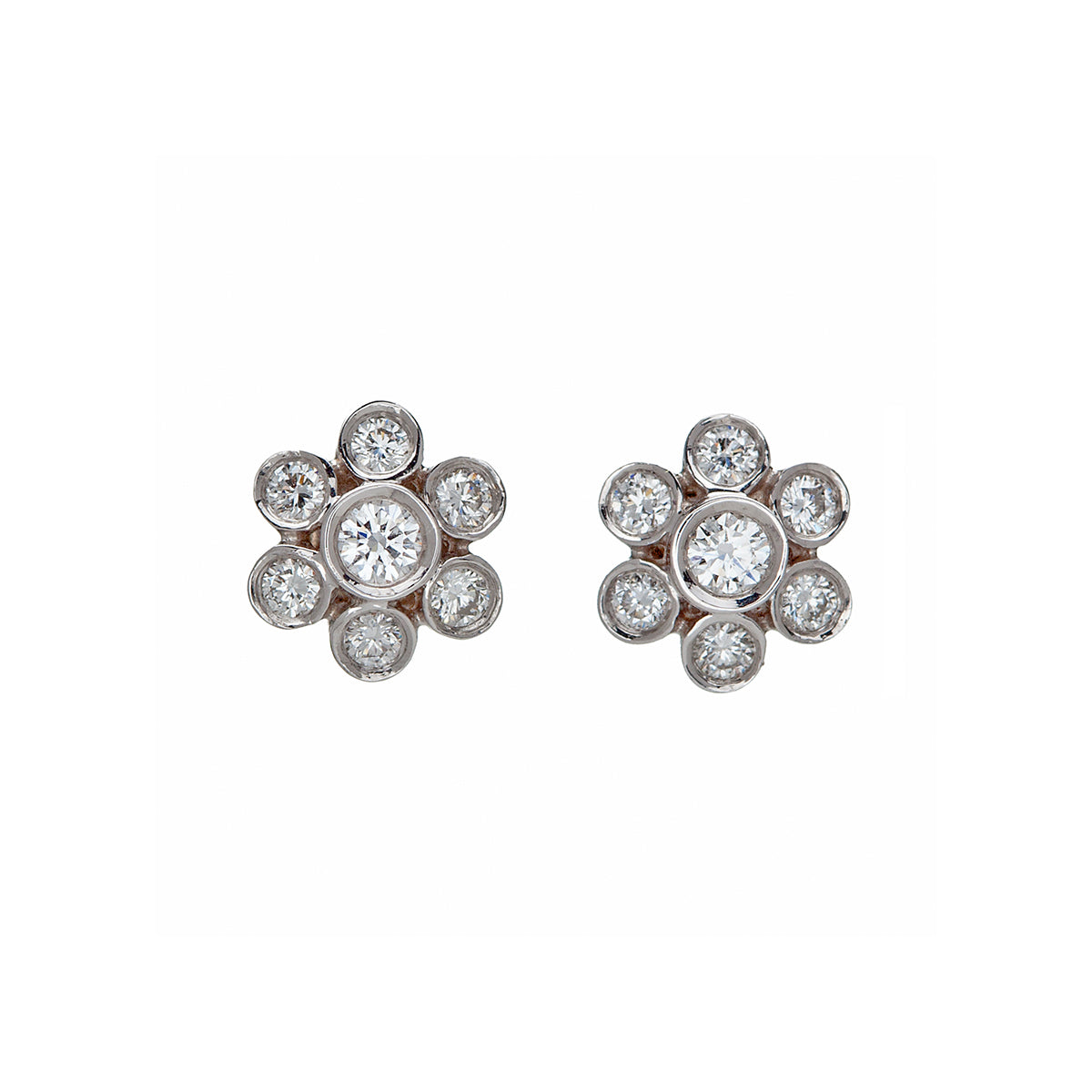 Boucles d’oreilles Fleurs Diamants