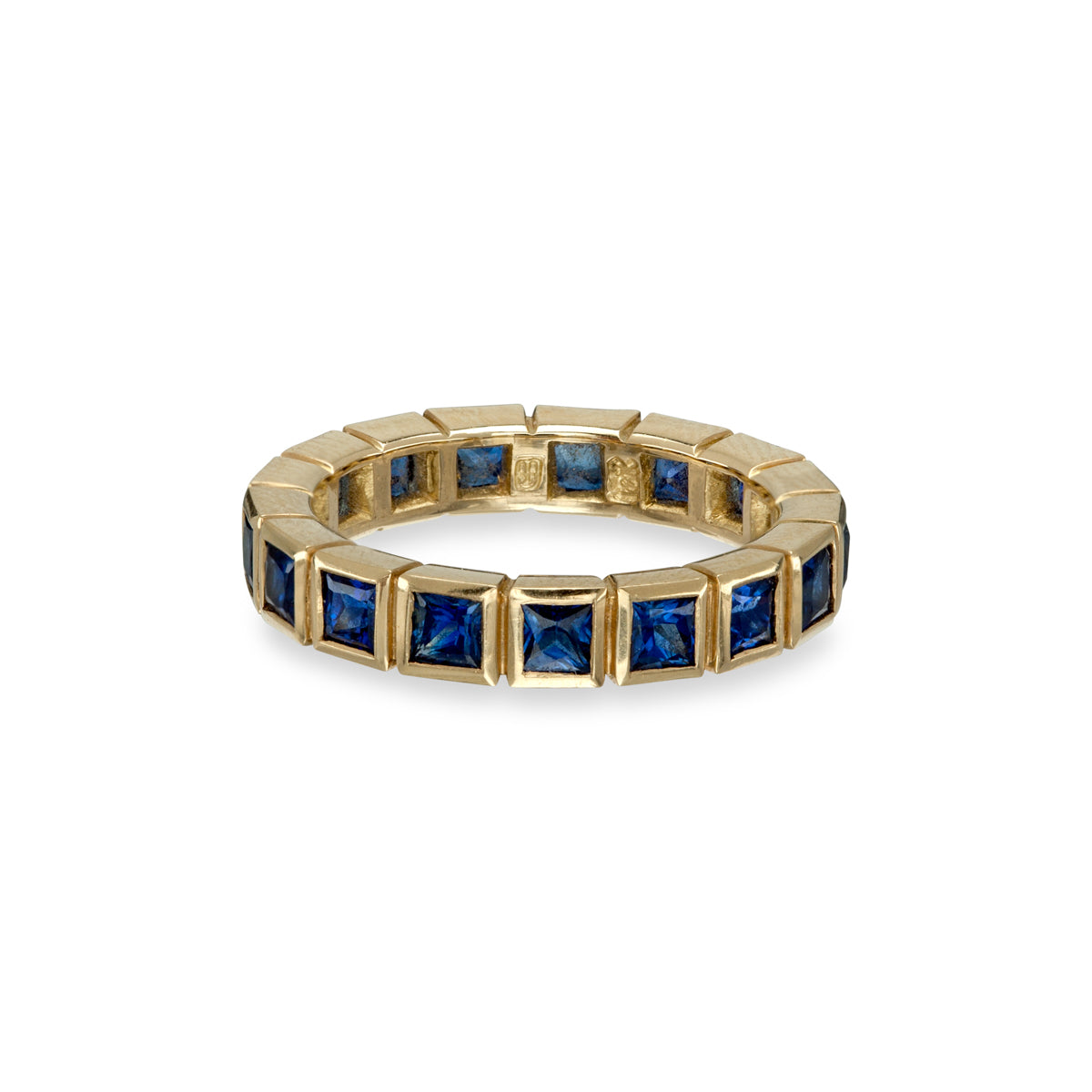 Blue Sapphire Square Bezel Eternity Ring