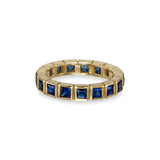 Bague d’Éternité Saphirs Bleu Serti Carrée Clos