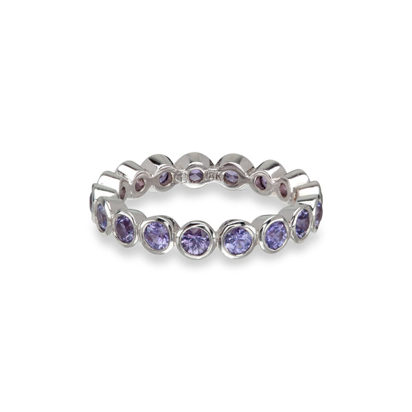 Purple Sapphire Medium Bezel Eternity Ring