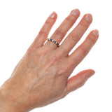 Blue Sapphire and Diamond Medium Pave Eternity Ring