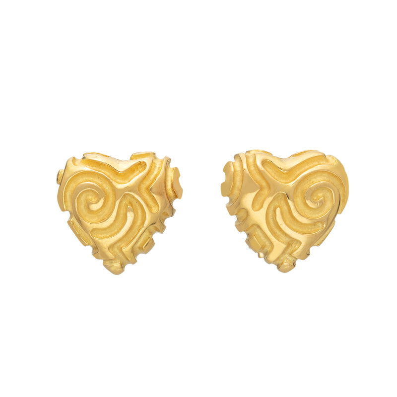 Carved Heart Earrings
