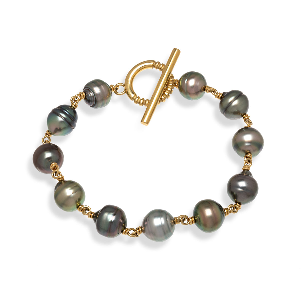 Cerclé Baroque Tahitian Pearl linked Bracelet