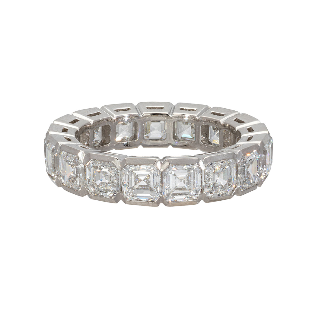 Asscher cut on sale eternity ring