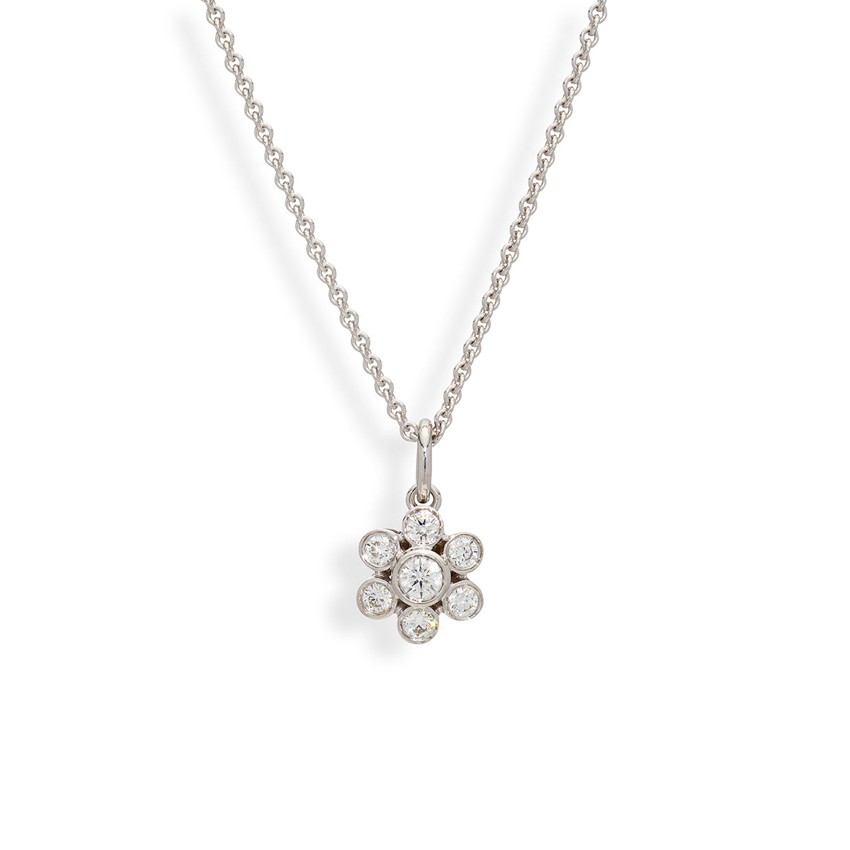 Diamond Flower Pendant