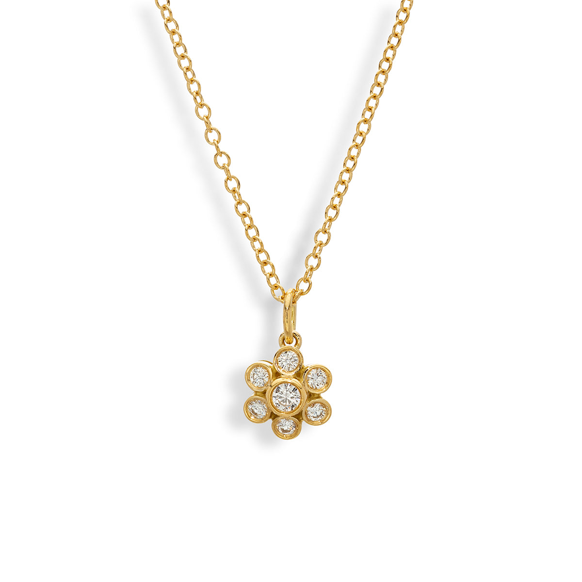 Diamond Flower Pendant