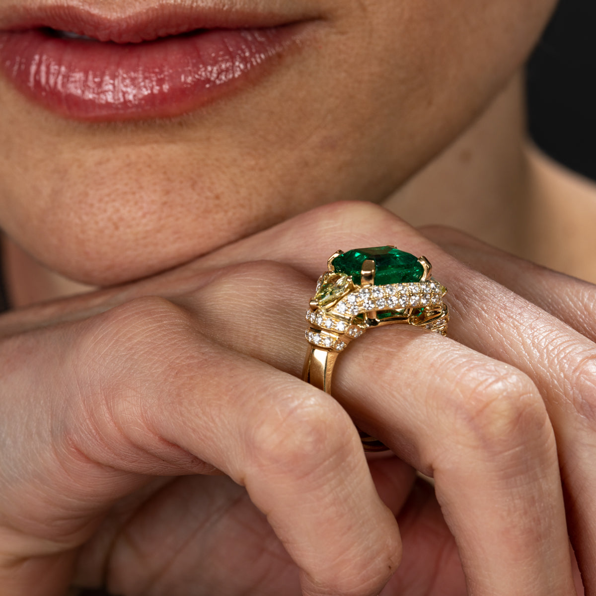 Emerald and Diamond Ring