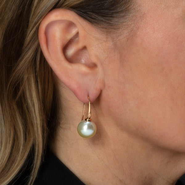Pearls on Matte Drop Hook Earrings