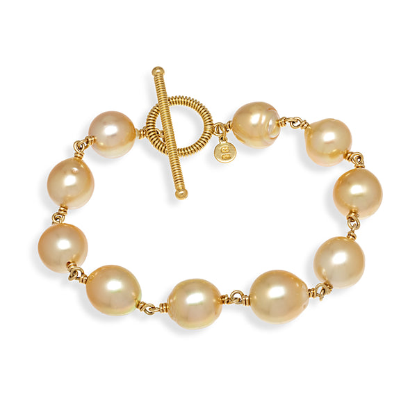 Golden South Sea Pearl linked Bracelet