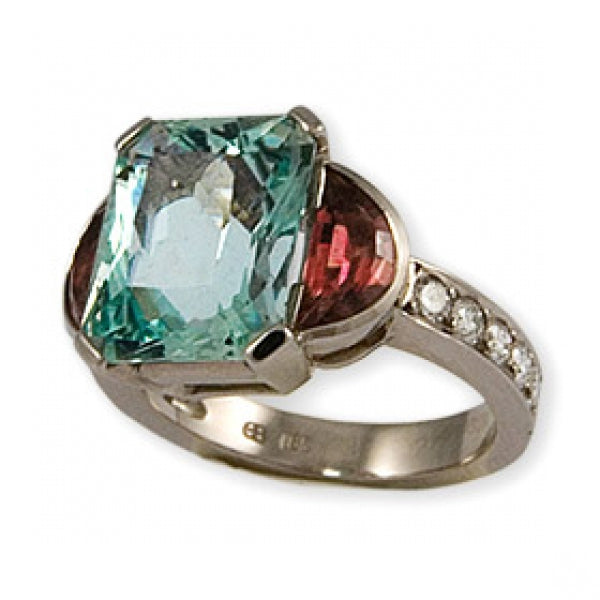 Beryl and Tourmaline Ring