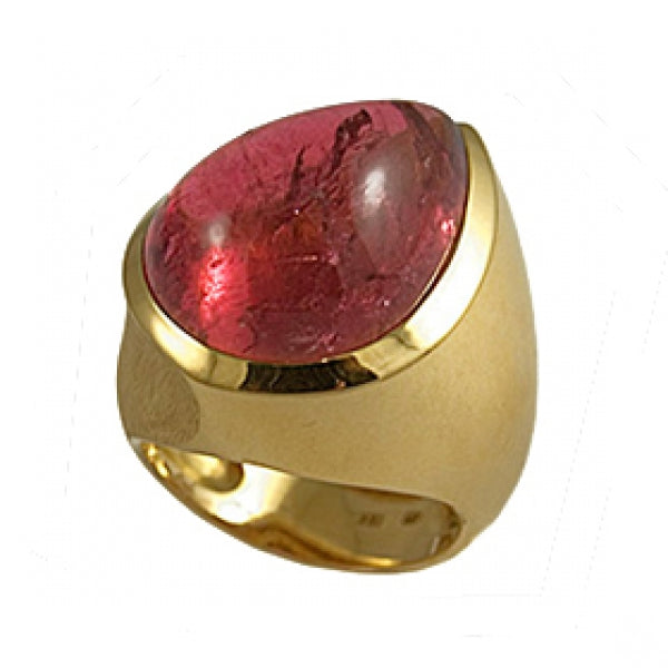 Rubellite Cabachon Ring