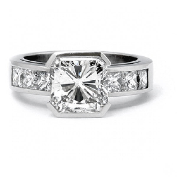 Square Diamond Platinum Ring