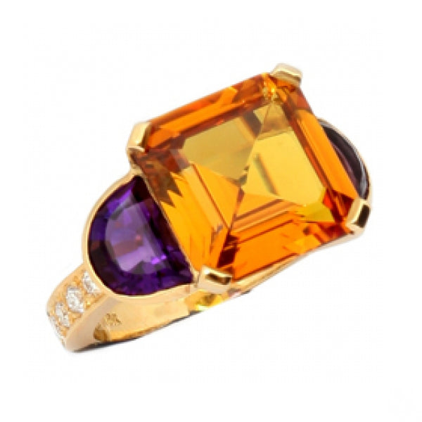 Citrine and Amethyst Ring