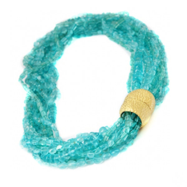 Apatite Necklace with Hammered Clasp