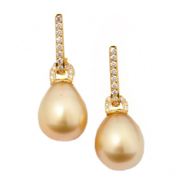 Pearls on Pavé Lever Back Earrings