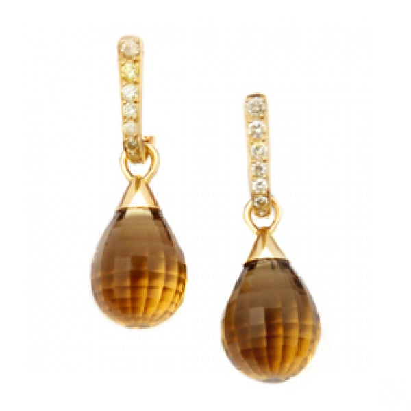 Quartz on Pavé Lever Back Earrings