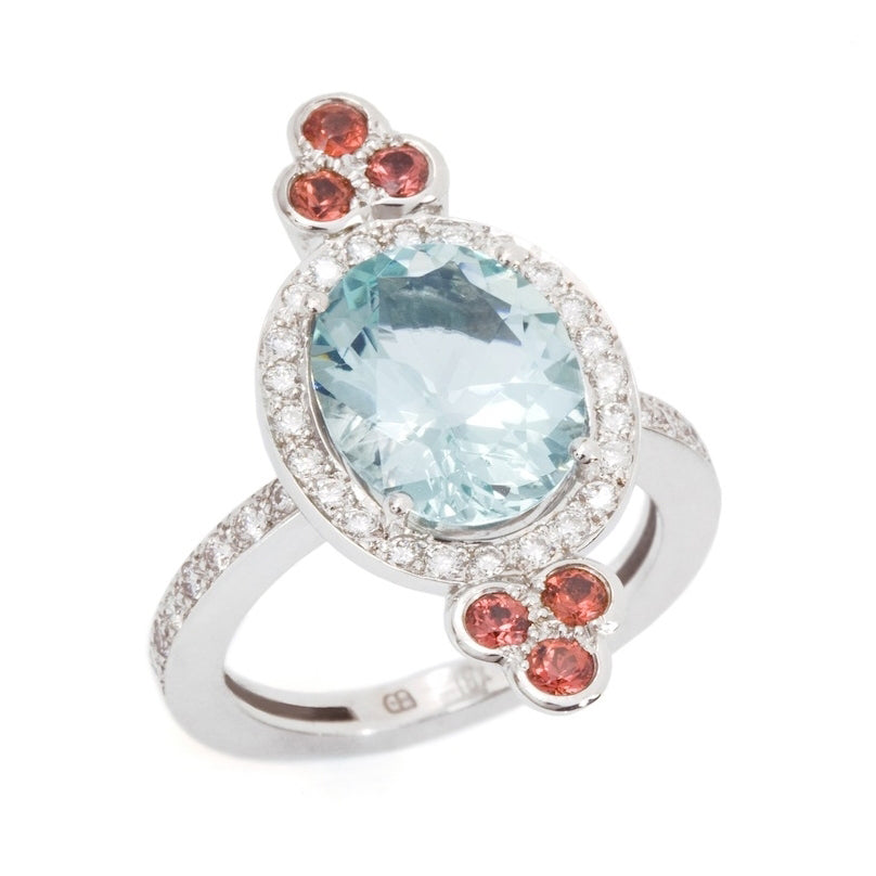 Aquamarine Diva Ring