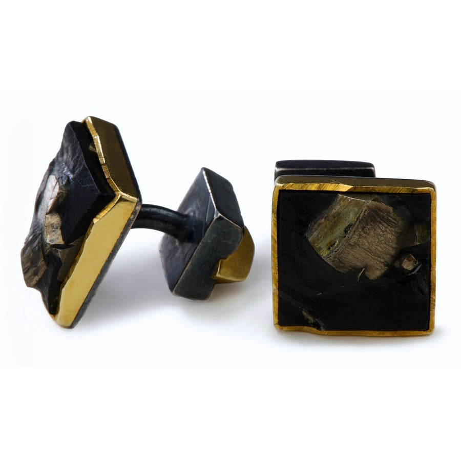 Slate with Pyrites Cufflinks