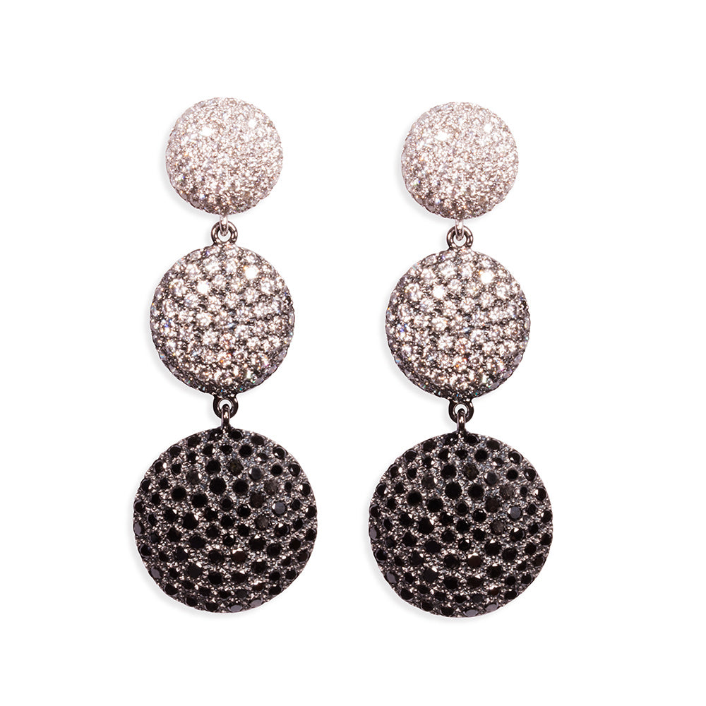 Three Disc Diamond Earrings