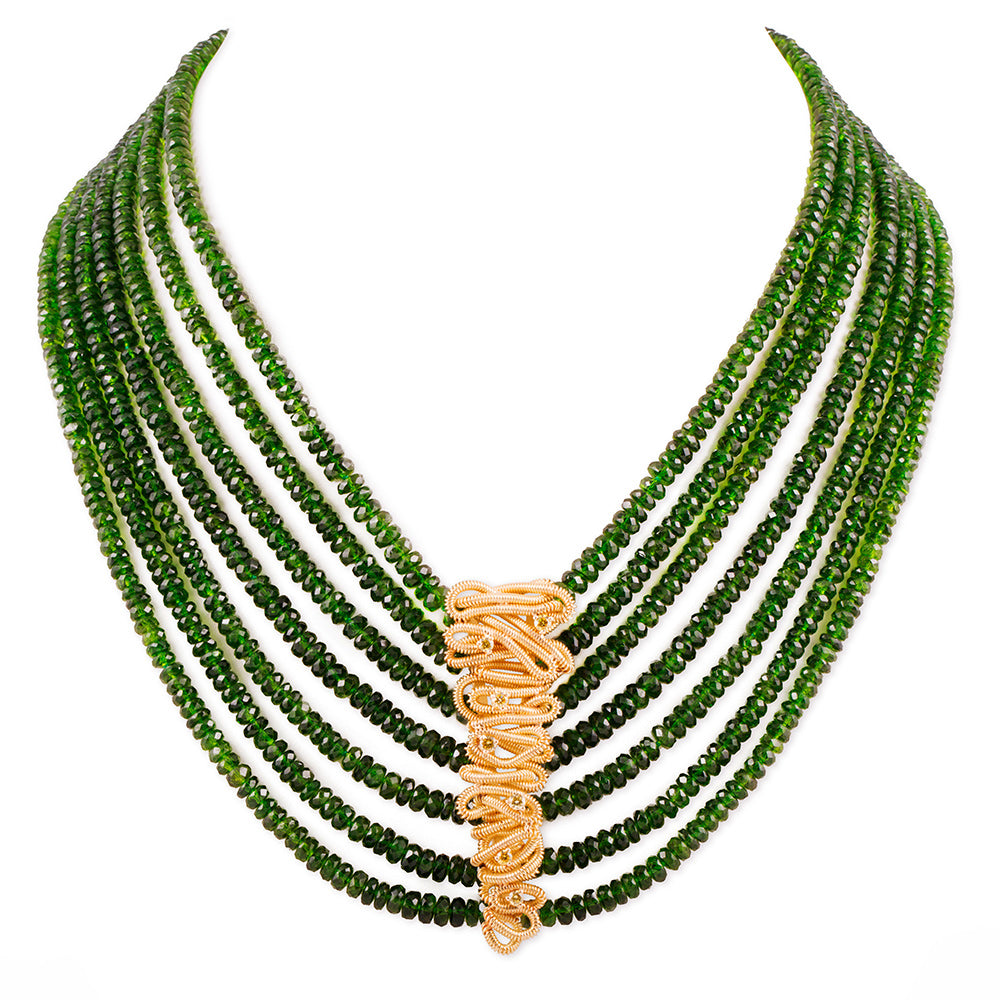 Coil Chrome Diopside Necklace