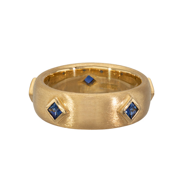 Men's Wide Comfort Band with Sapphires