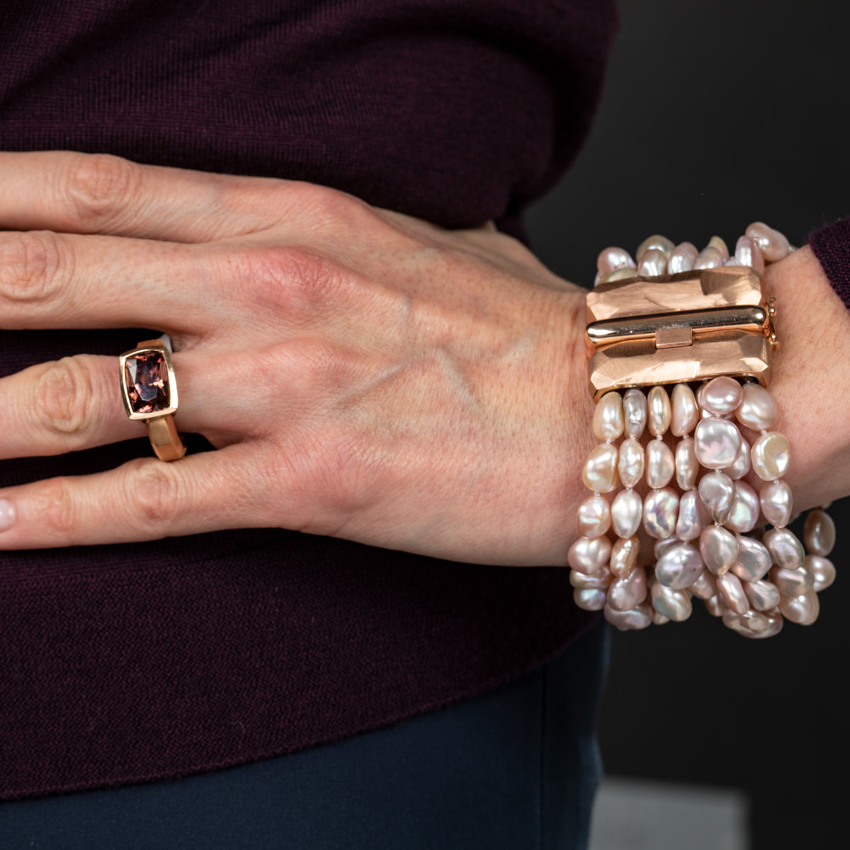 Multicolour Pink Pearl Bracelet