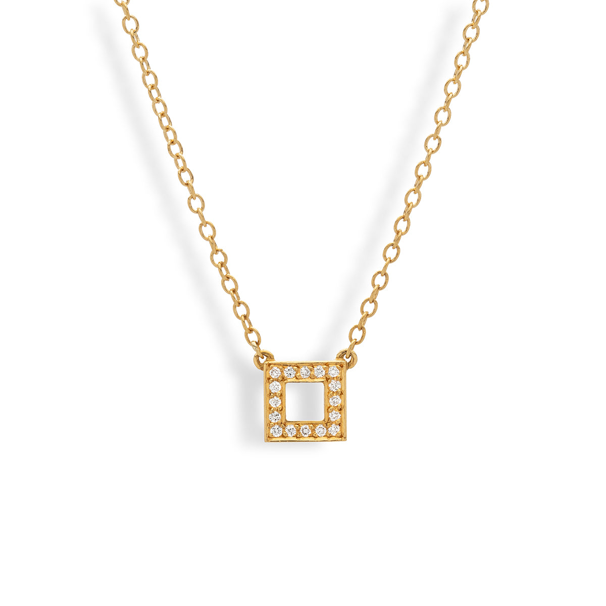 Open Square Diamond Pendant