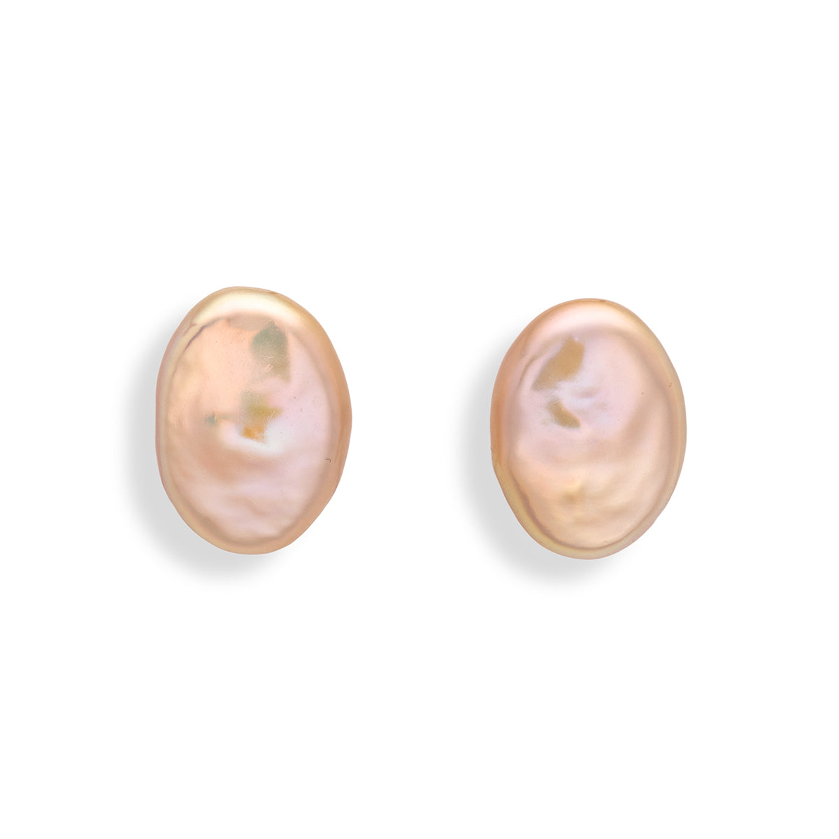 Oval Pearl Bronze Studs