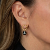 Pearl  & Coil Single Loop Earrings
