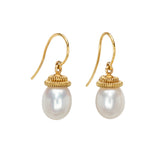Pearl and Double Coil Earrings