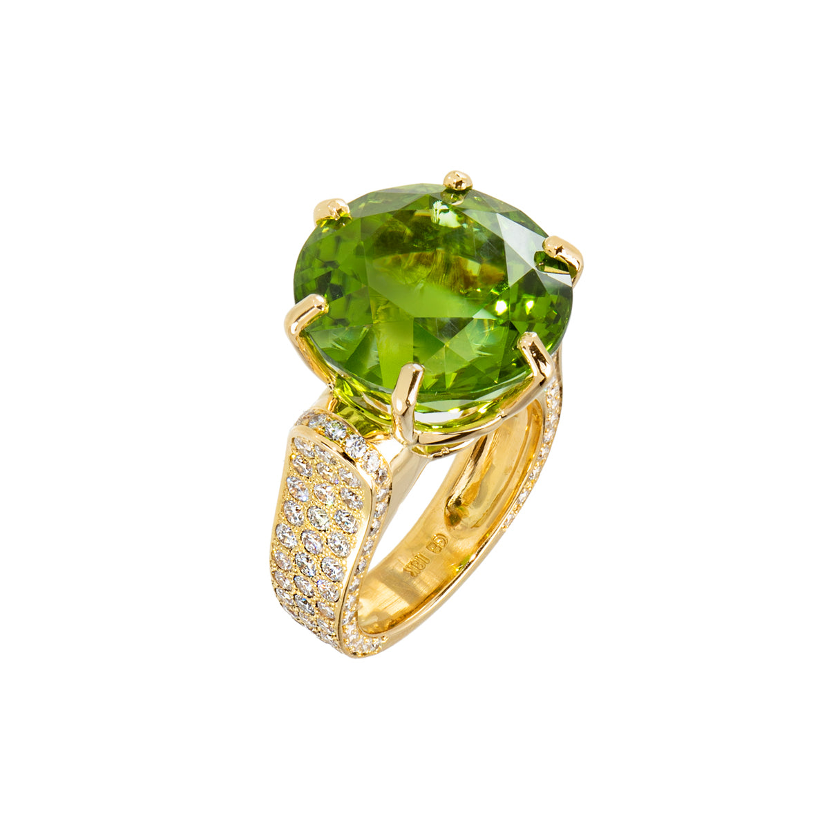 Peridot and Diamond Ring