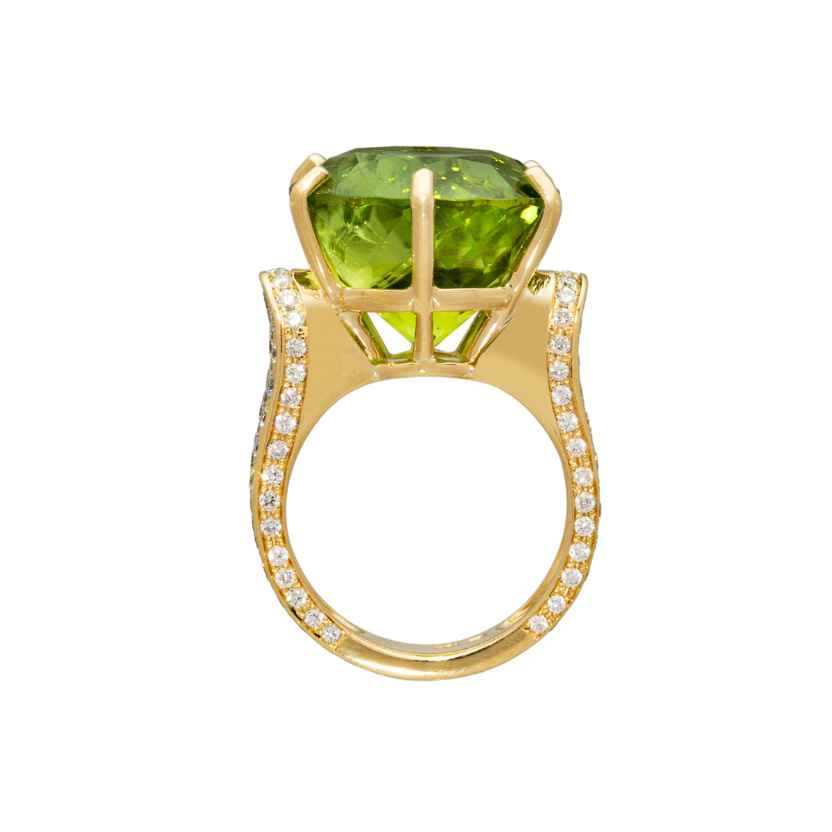 Peridot and Diamond Ring