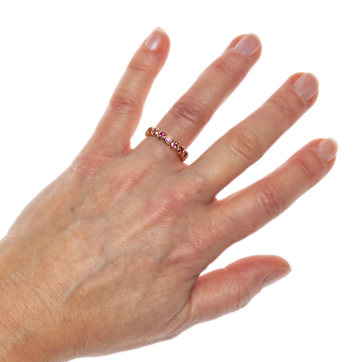 Bague d’Éternité Saphirs Rose Serti Clos Moyenne