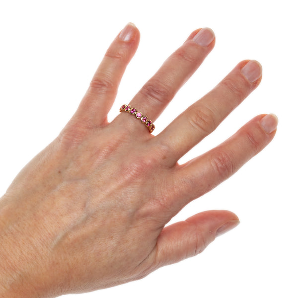 Pink Sapphire Medium Bezel Eternity Ring