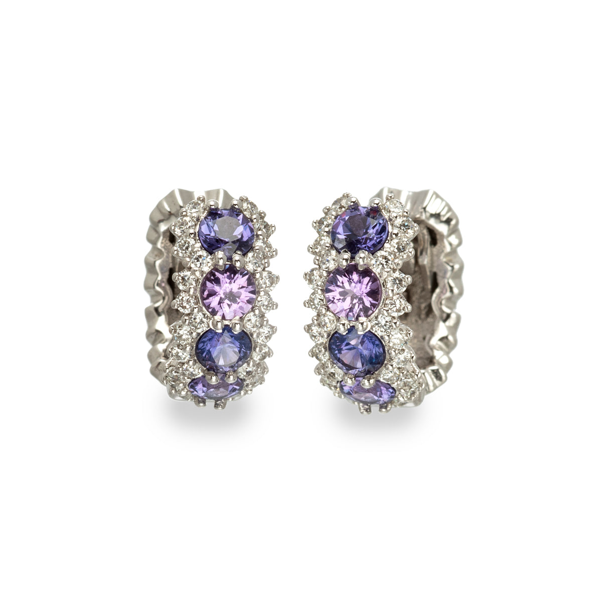 Huggies Saphirs Violets et Diamants